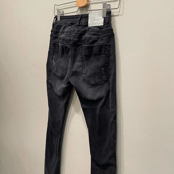 One Teaspoon Mid Waist Hoodlums Fitted Bow Leg Jeans - Size: 28 - Picture 8 of 11